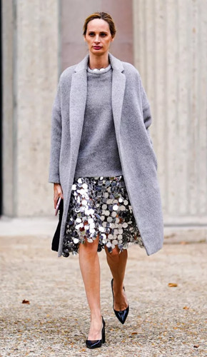 Silver and gray monochrome outfit Silver and gray monochrome outfit
