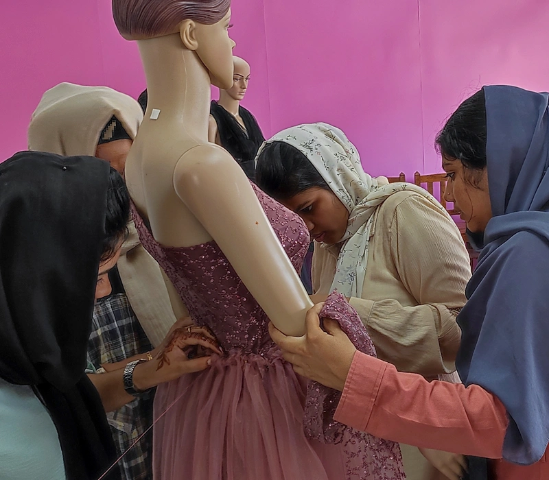 Mannequin Draping Session by Team Fashion Queens - WIFD Fashion Design Students