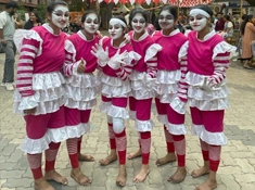 Mime team from Providence Women's College performing at B-Zone inter-collegiate arts festival, Calicut