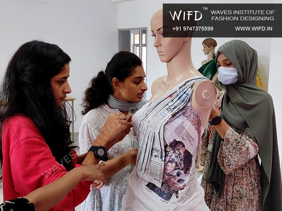 Newspaper-Inspired Mannequin Draping by Team La Moda - 2022